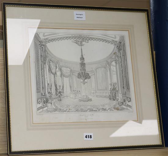 John Nash, a proof engraving of The [Royal] Pavilion salon, 1823, 13ins x 14ins